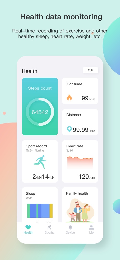 Keep Health - This tool provides a detailed daily overview, showcasing personal metrics such as 'Steps count' and enabling access to 'Family health' data.