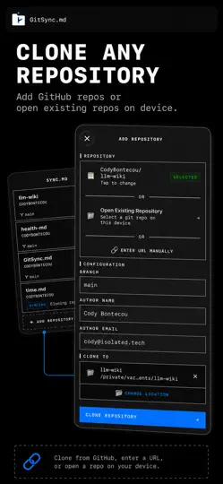 Capture d'écran de GitSync.md sur iPhone 2