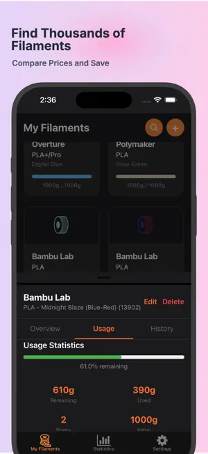 3D Print Filament Tracker screenshot 3