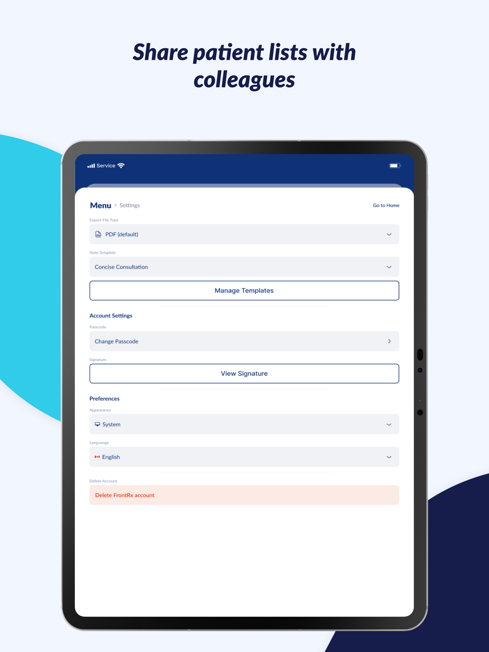 FrontRx: Scribe & Patient List