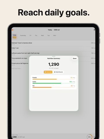 FoodNote: Calorie Tracker iPad screenshot