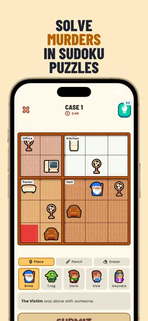 Murder Sudoku: Tiny Crimes iPhone screenshot 1