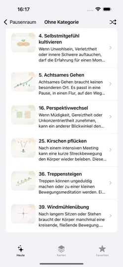 Screenshot von Pausenraum auf dem iPhone 5