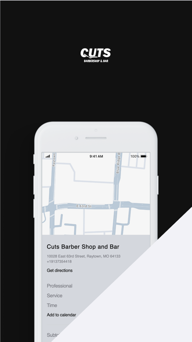 Cuts Barbershop iPhone screenshot 1 - Lifestyle app
