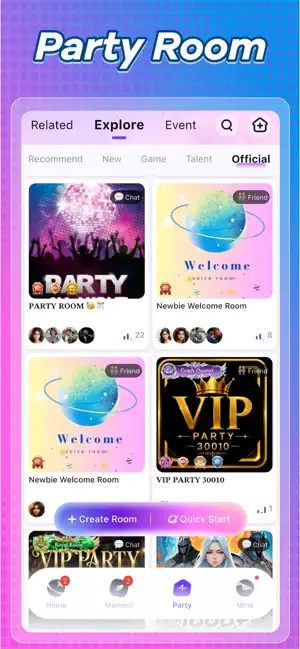 Achat- Party Room & Mini Games screenshot 1