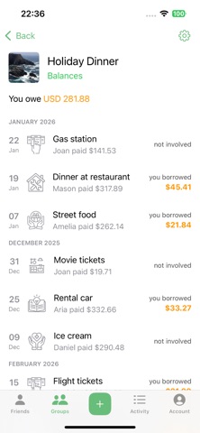 CostSplit App screenshot
