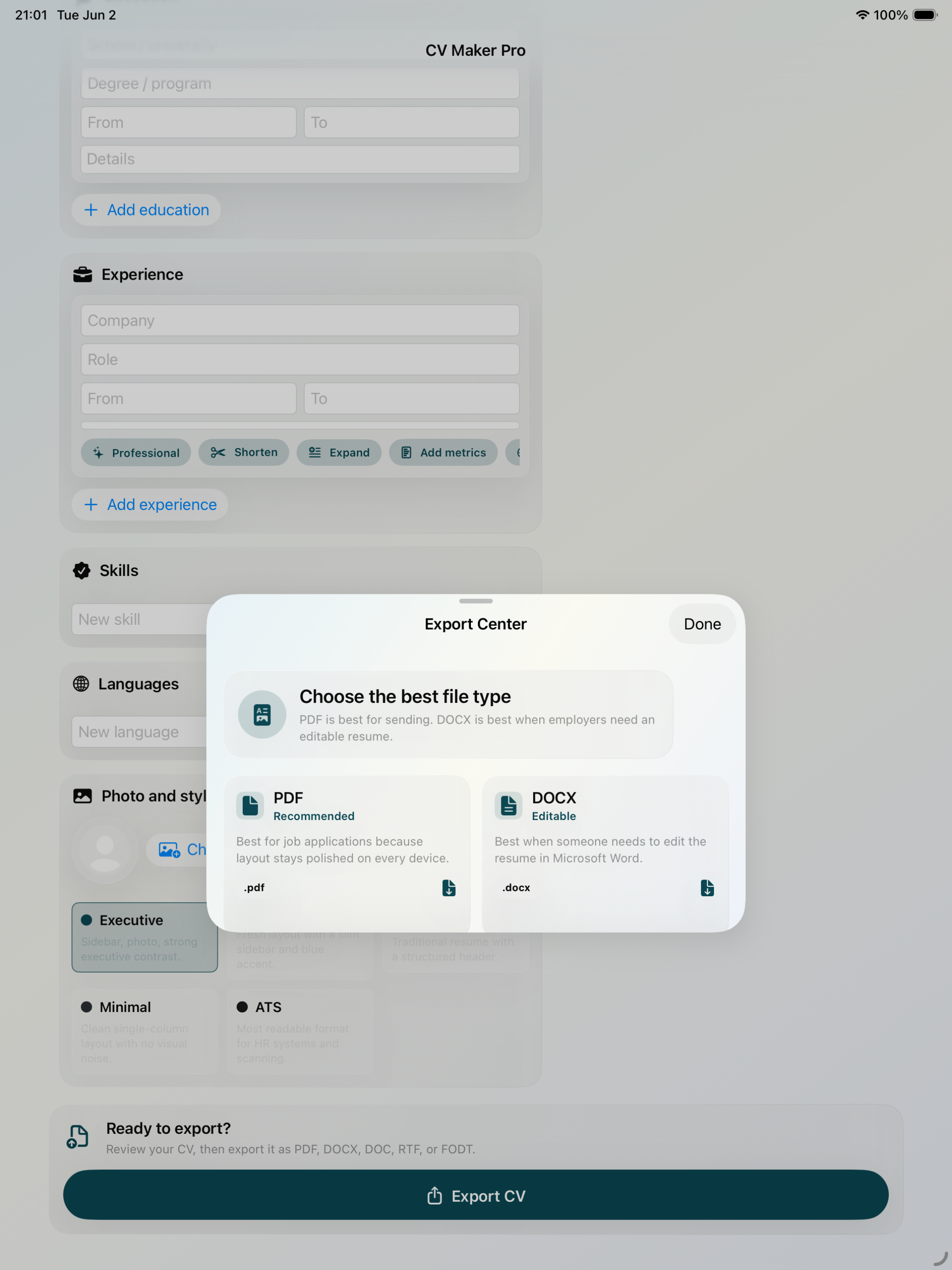 CV Pro Maker