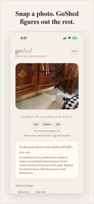 GoShed screenshot 2