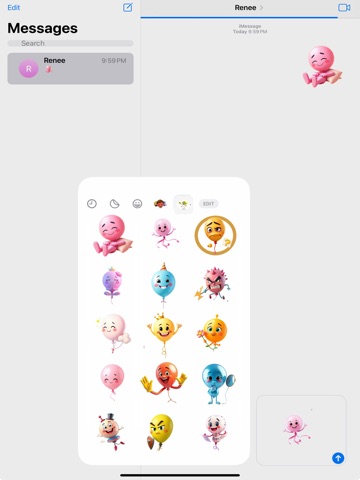 Floating Balloon Stickers iPad screenshot