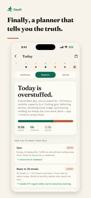 Daylit: Honest Daily Planner screenshot 1