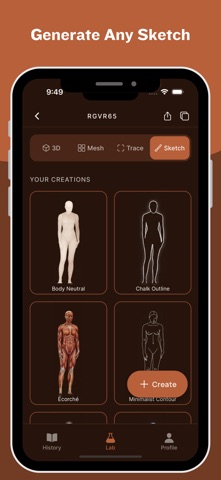 Body Sketch & 3D Body Model iPhone screenshot
