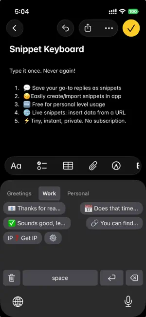 Snippet KB - Paste Keyboard screenshot 2