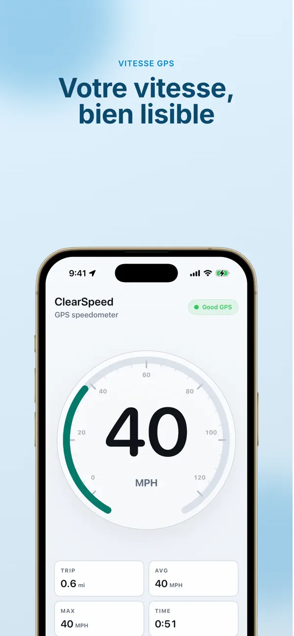 Screenshot #2 pour ClearSpeed Compteur de vitesse
