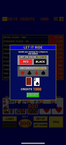 Video Poker Casino Classic iPhone screenshot