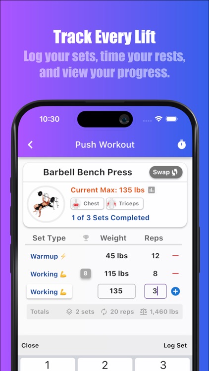 Bench Gym Log: Workout Tracker screenshot-0