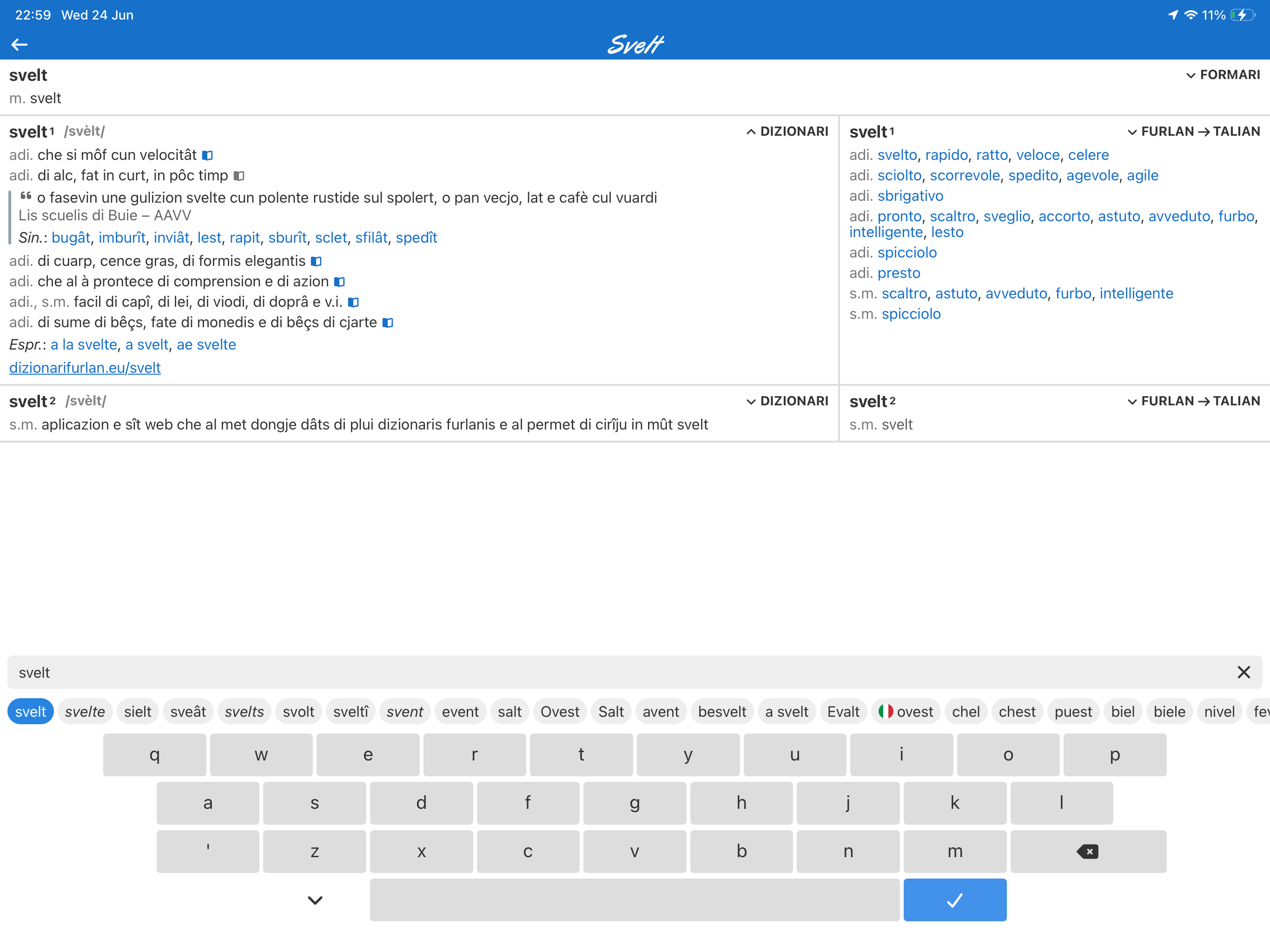 Svelt: Friulian Dictionary screenshot 5