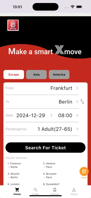 Xmove - Train&Bus Booking screenshot 1