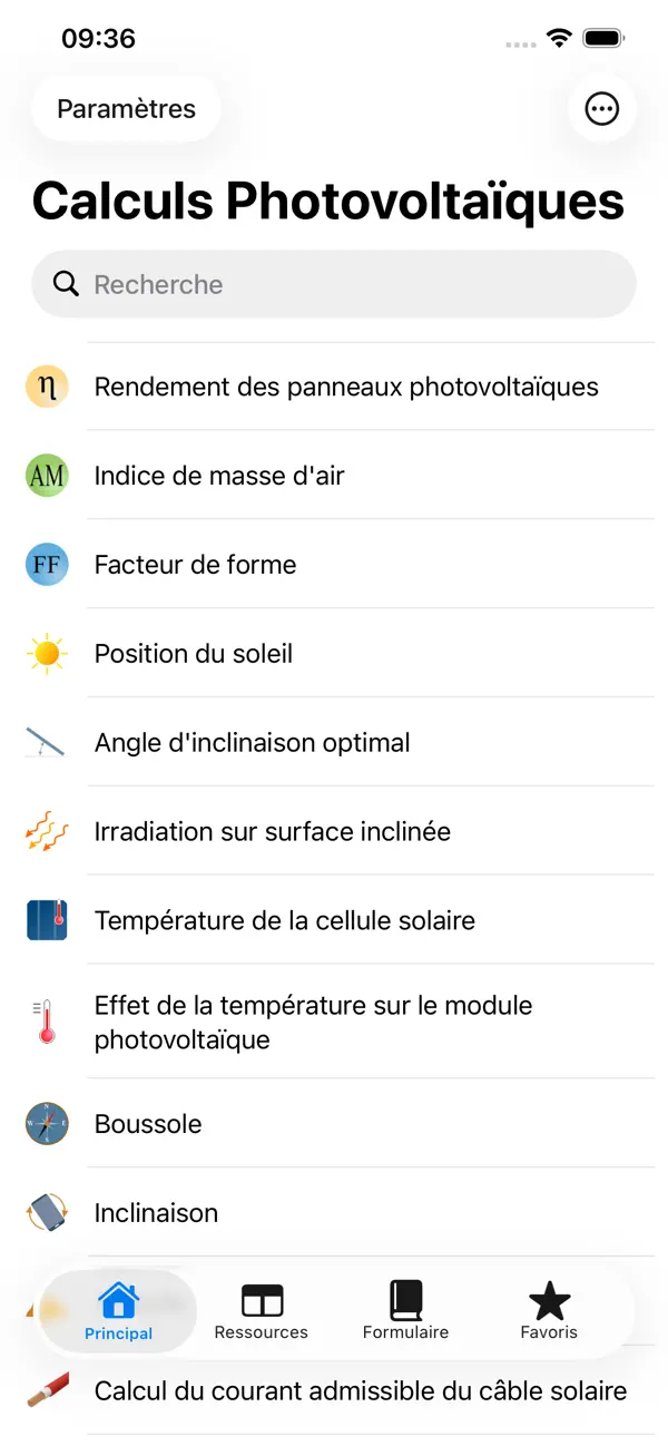 Screenshot #1 pour Calculs Photovoltaïques