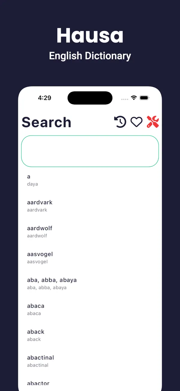 Screenshot #1 pour Hausa Dictionary - Dict Box