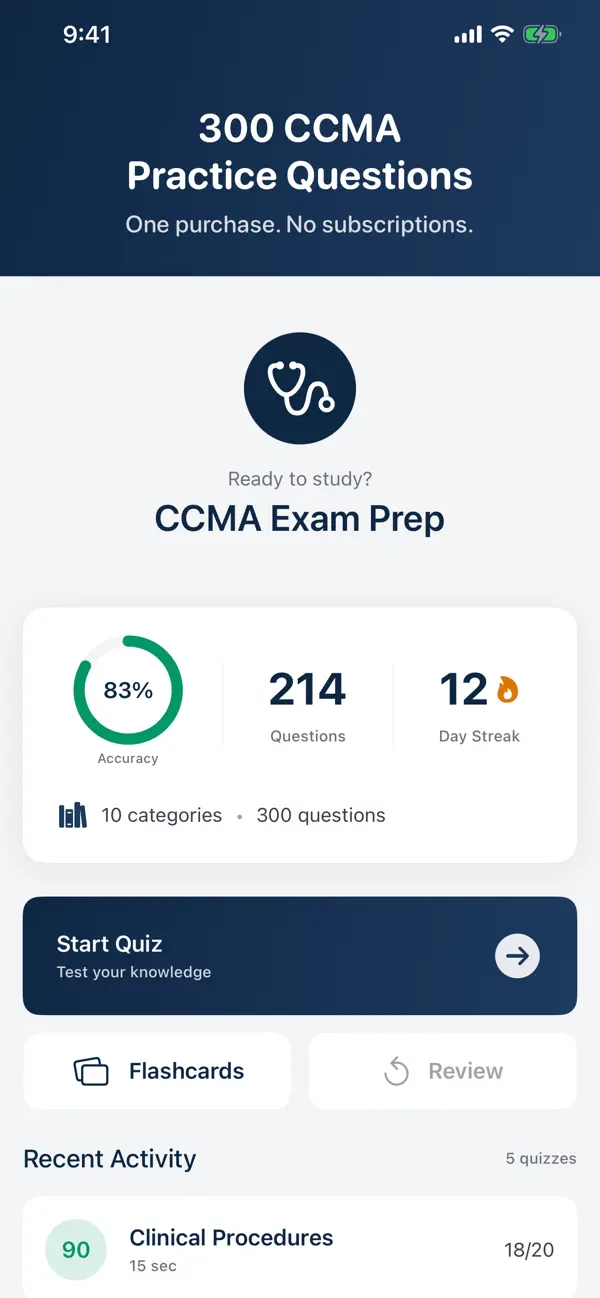 Screenshot #1 pour CCMA Exam Prep
