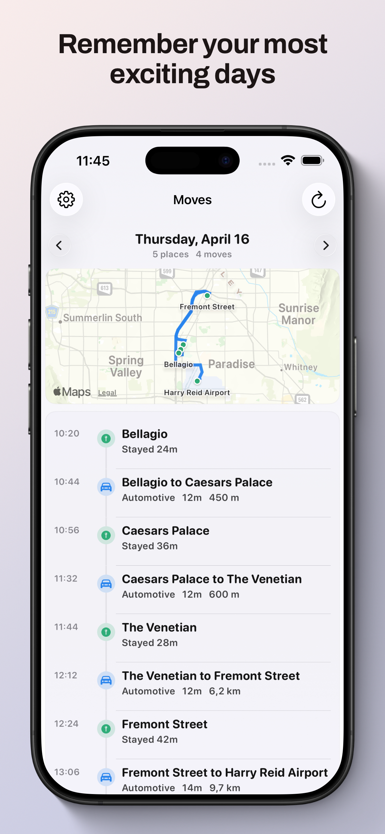 Moves - daily log