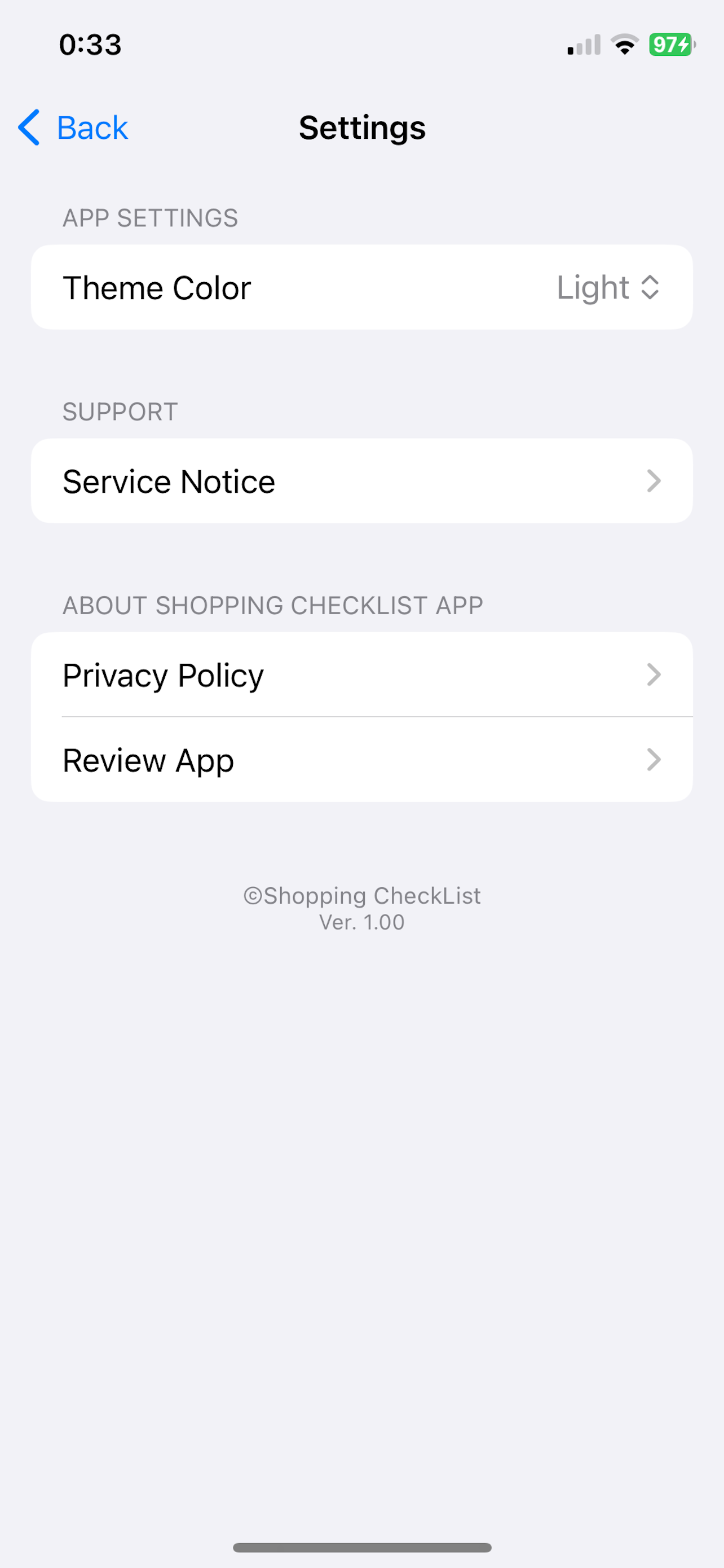 Simple Shopping CheckList