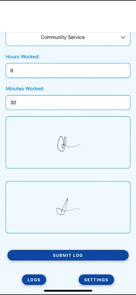 Community Service Log - Productivity App | MWM