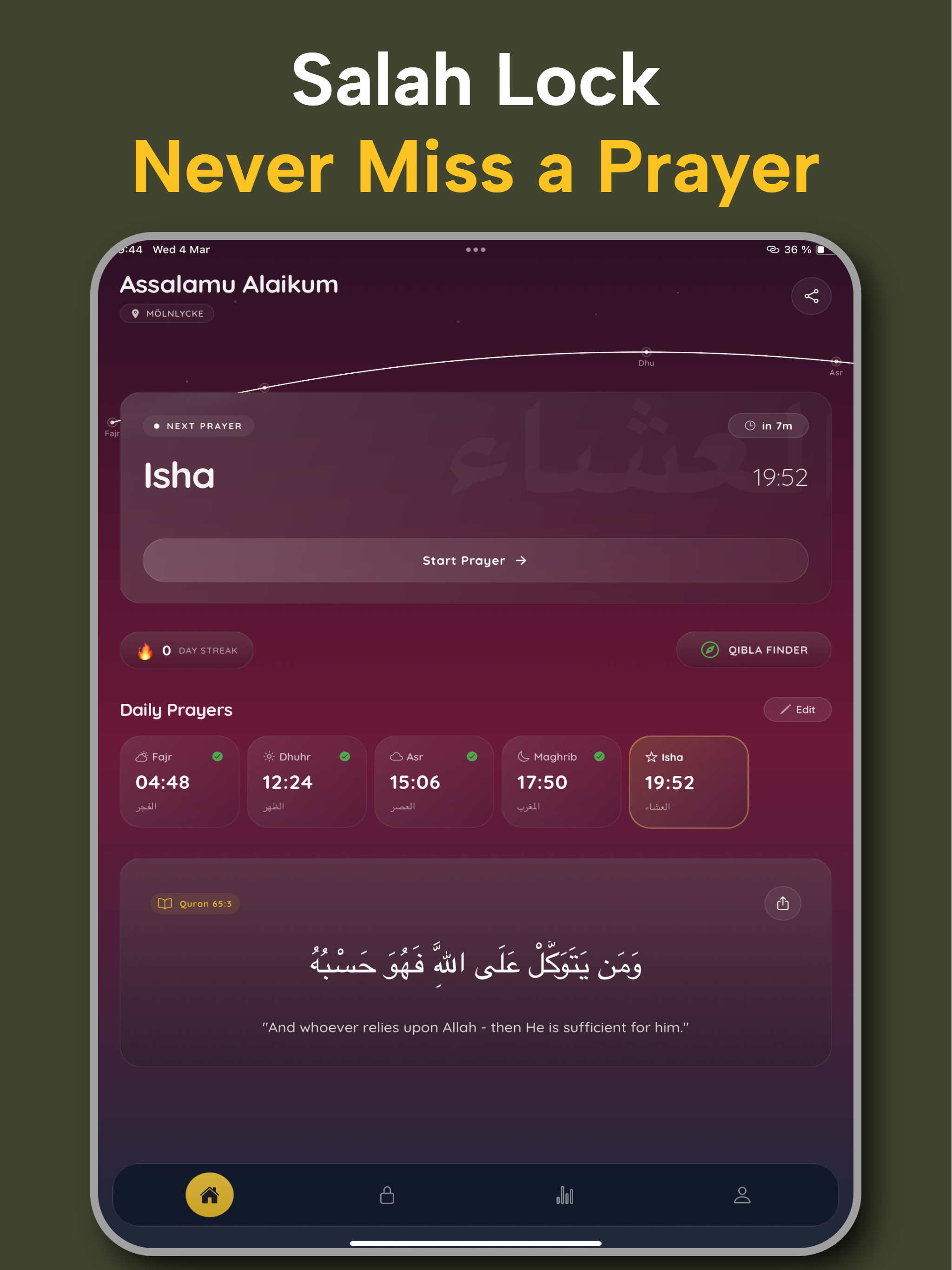 Salah Lock: Prayer Focus