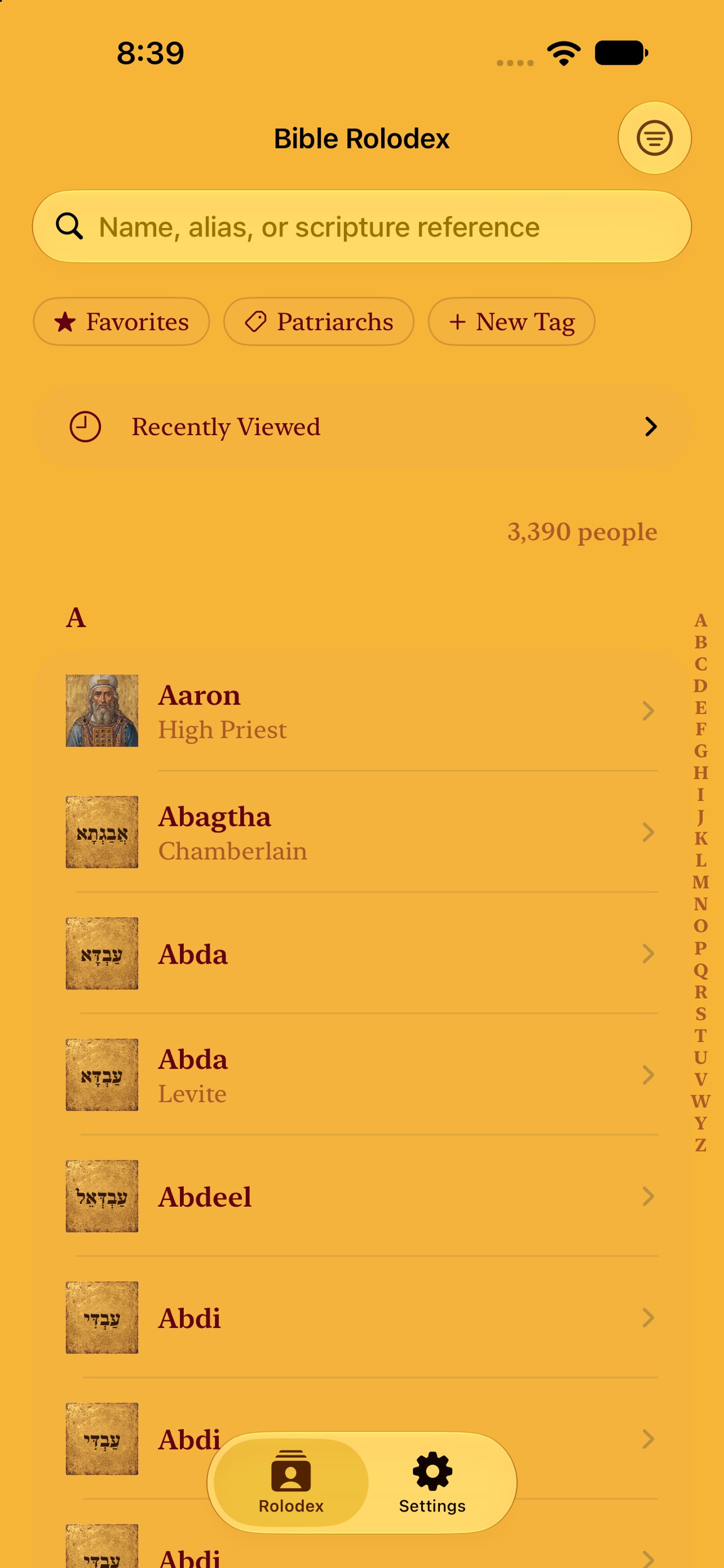 Screenshot 2 of Bible Rolodex