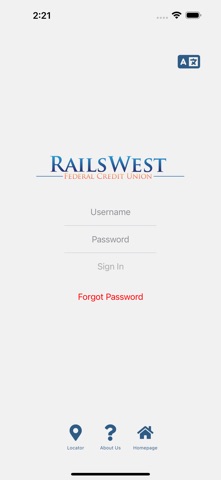 Rails West FCU Mobile Banking app screenshot