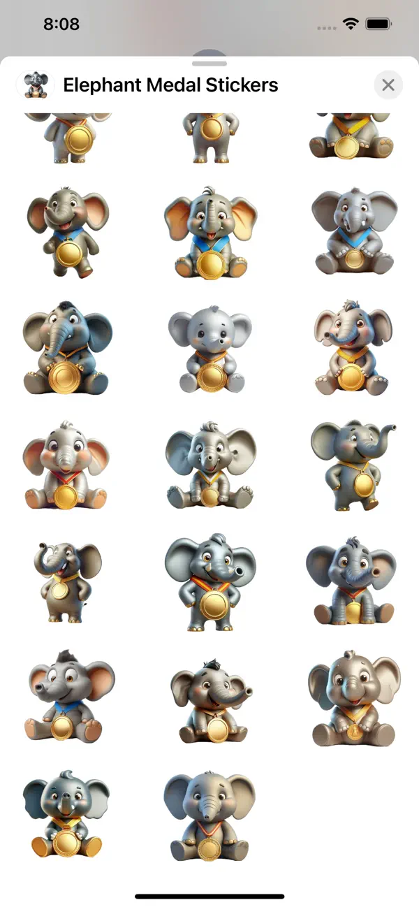Screenshot #2 pour Elephant Medal Stickers