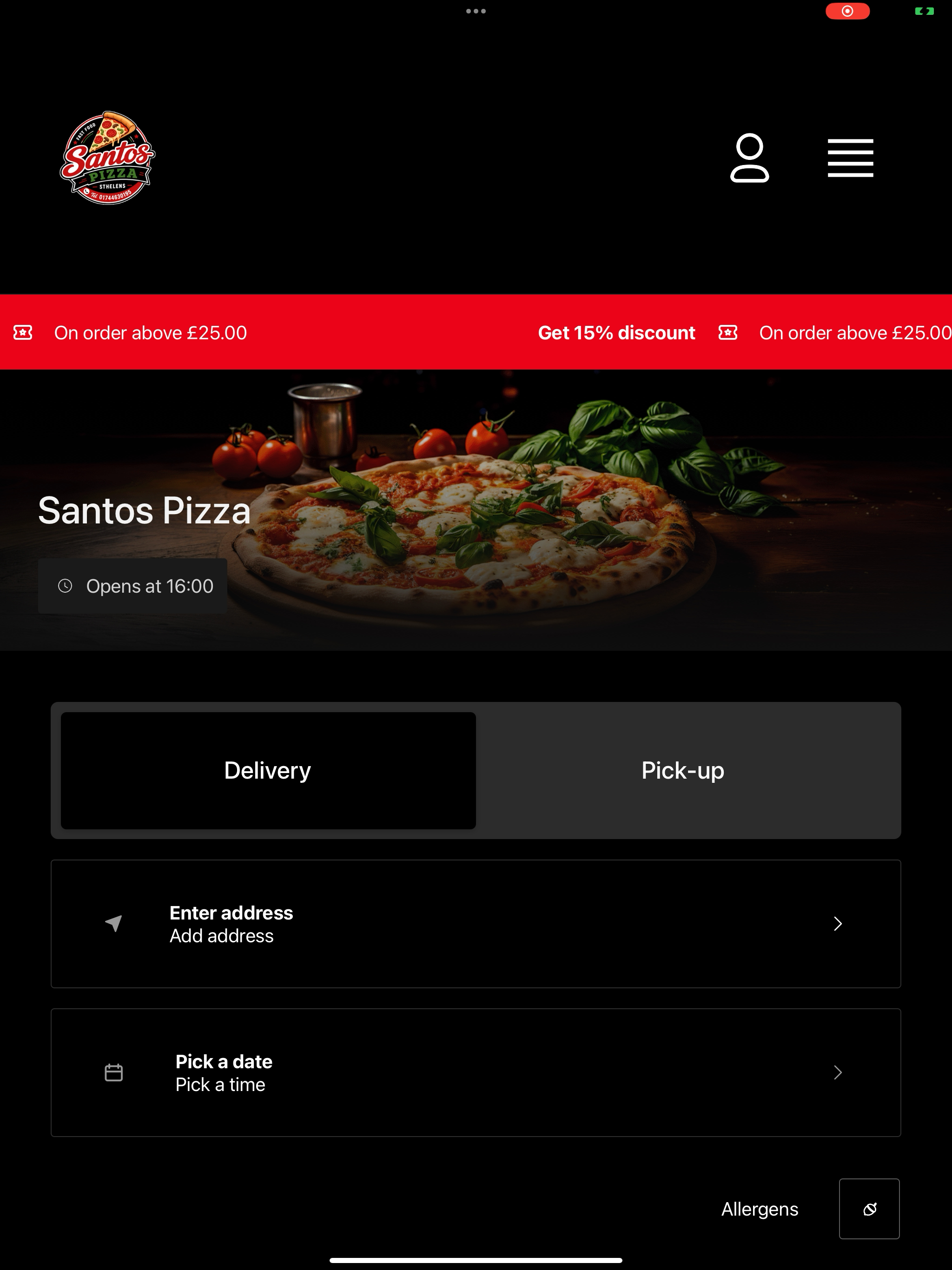 Santos Pizza UK screenshot 5