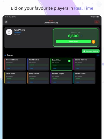 Auction League iPad screenshot