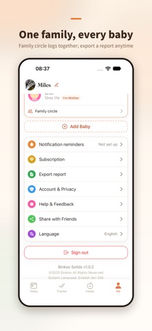 Binkoo Solids - Allergen Diary Screenshot 4 of 4
