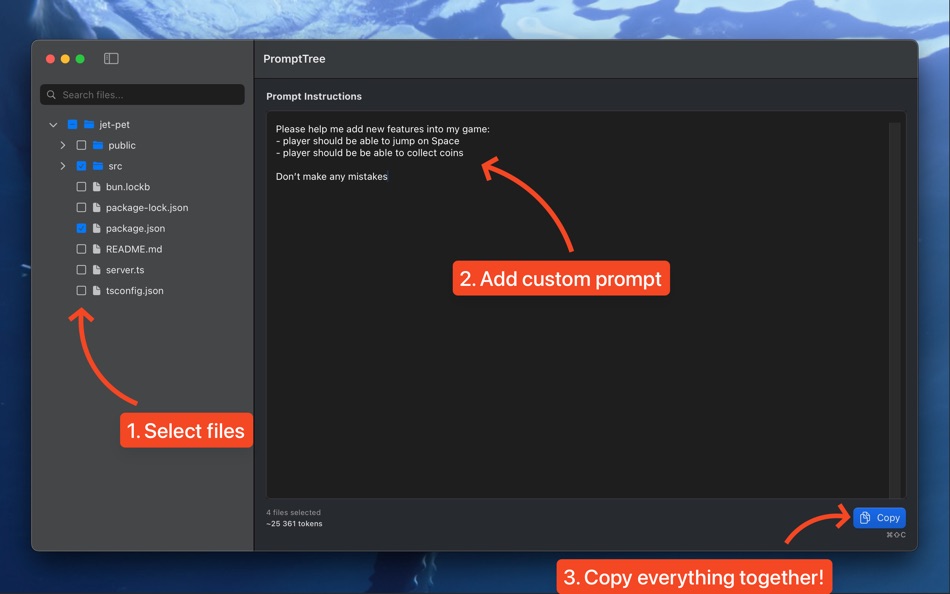PromptTree: AI File Context (macOS) Von: URSACORP, LLC