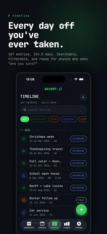 PTO Vacation Tracker : DAYOFF screenshot 7 of 10
