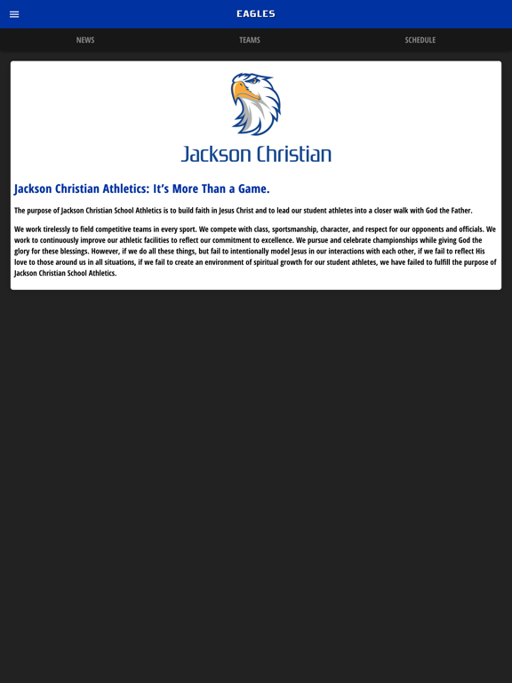 Jackson Christian Eagles iPad screenshot 8 - Sports app