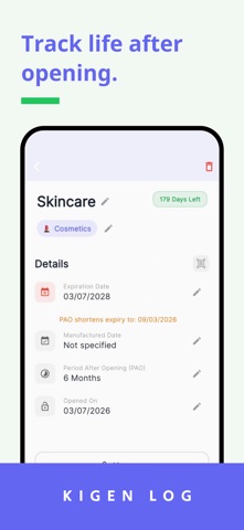Kigen Log: Expiration Tracker Screenshot 4 of 6