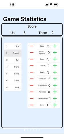 Water Polo Stats Tracker screenshot