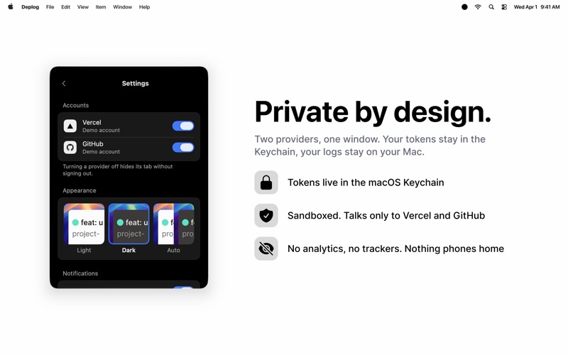 Deplog screenshot