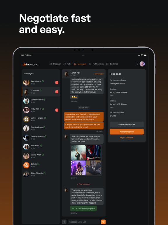 Airtab Music iPad screenshot 6 - Social Networking app