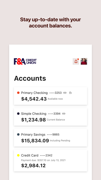 Screenshot 2 of F&A Mobile Banking App