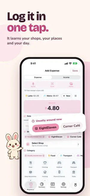 Expense Tracker: BunnyBank screenshot 1
