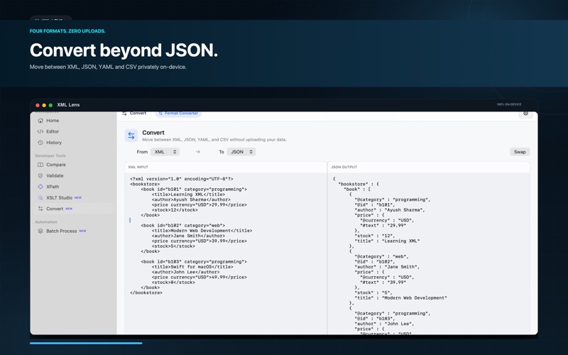 XML Lens screenshot