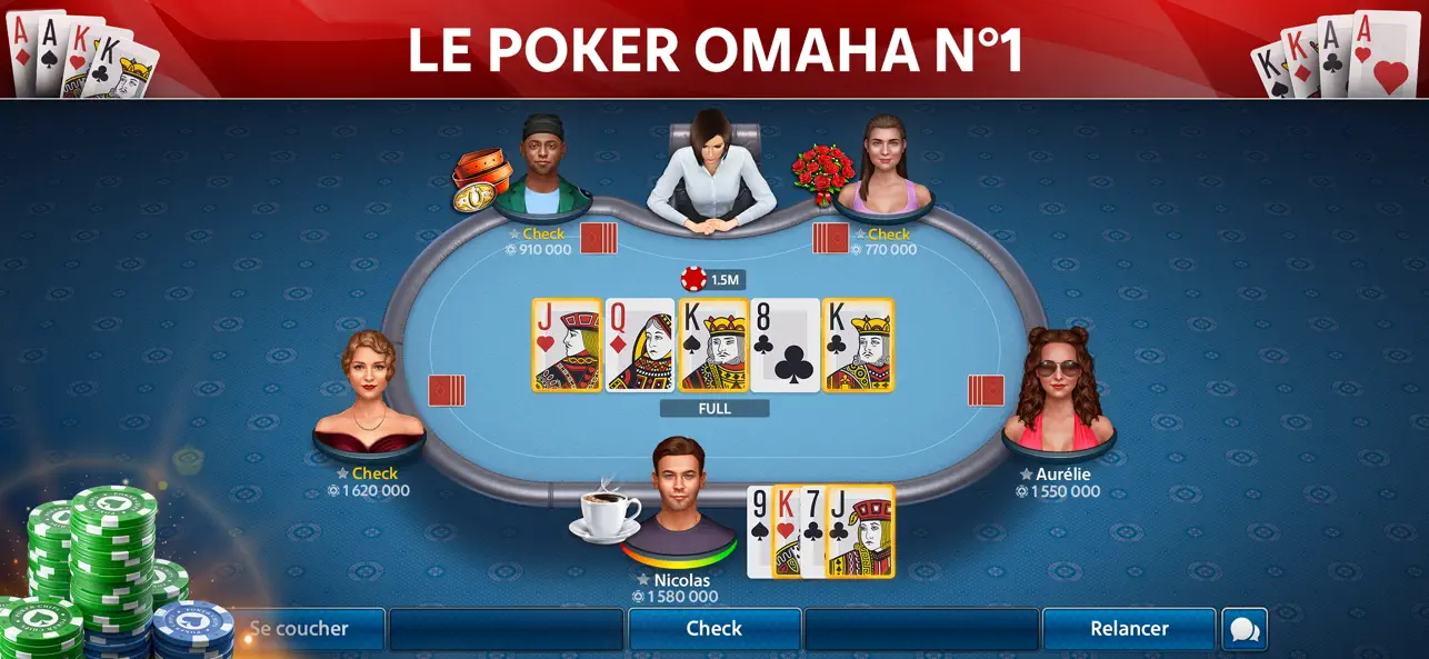 Screenshot #1 pour Omaha Poker: Pokerist