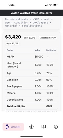Watch Worth & Value Calculator iPhone screenshot