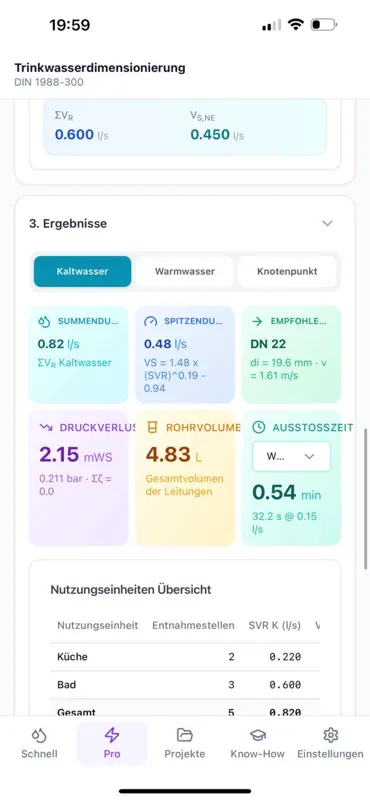 Trinkwasserdimensionierung screenshot 8 of 10