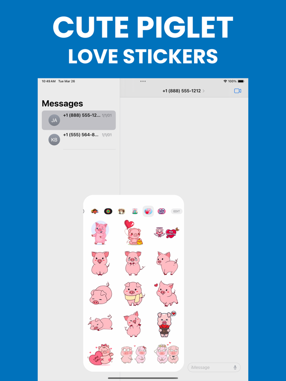 Screenshot #5 pour Cute Piglet Love Stickers