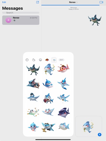 Gliding Ray Stickers iPad screenshot