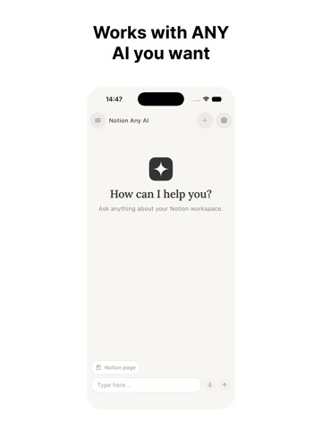 Any AI for Notion iPad screenshot